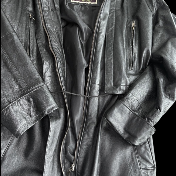 Vintage Learsi Black Leather Parka – Tagged Small (Fits Women’s M/L) - Picture 10 of 14